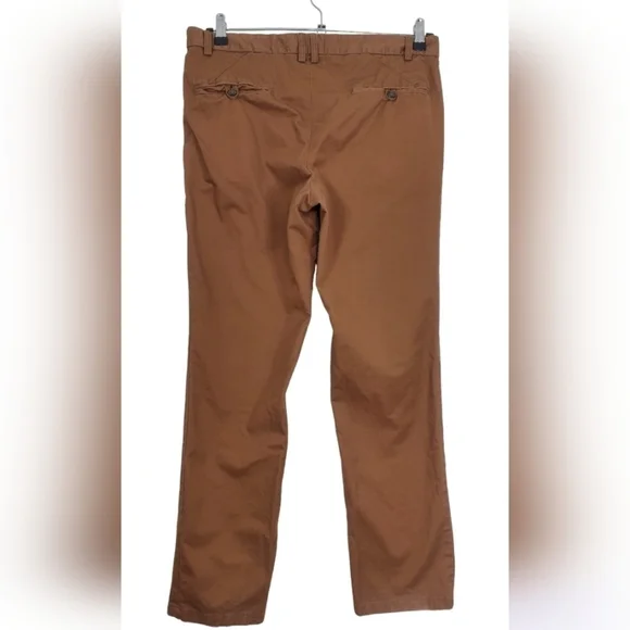 H & M Pants Brown Straight Leg Relaxed Fit Size 34 x 32 Chinos - Picture 2 of 7